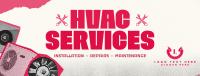 Retro HVAC Service Facebook Cover Image Preview