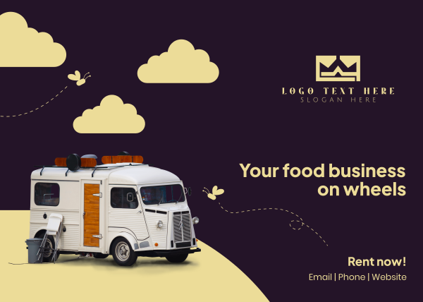 Rent Food Truck Postcard Design Image Preview