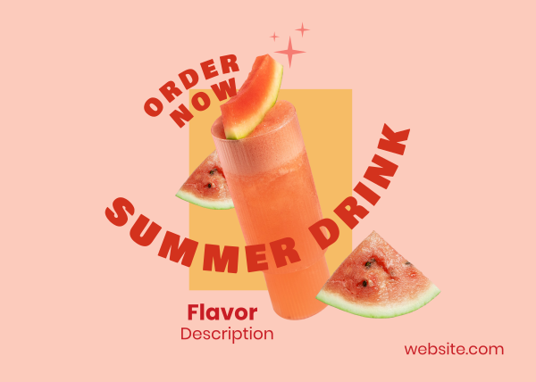 Summer Drink Flavor  Postcard Design Image Preview