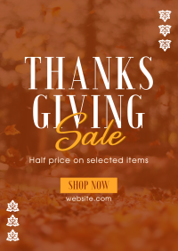 Thanksgiving Leaves Sale Flyer Design