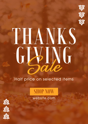 Thanksgiving Leaves Sale Flyer Image Preview