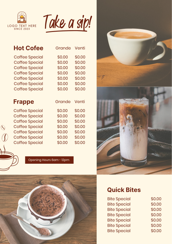 The Coffee Shop Menu Design Image Preview