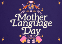 Rustic International Mother Language Day Postcard Design