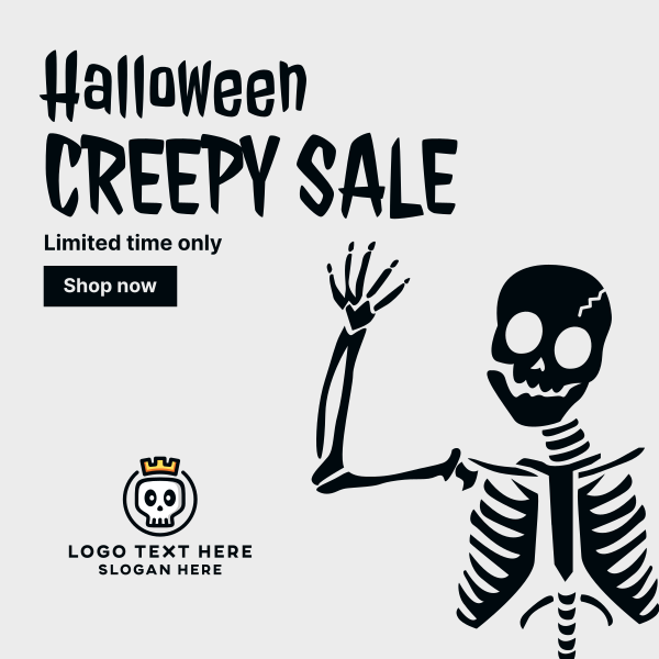 Halloween Creepy Skeleton Instagram Post Design Image Preview