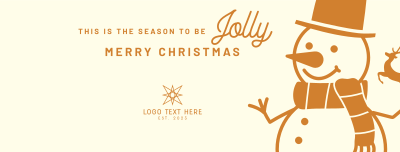 Christmas Snowman Facebook cover Image Preview