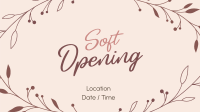 Soft Opening Minimalist Facebook Event Cover Design