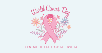 Cancer Day Floral Facebook Ad Design