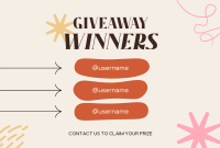 Congratulations Giveaway Winners Pinterest board cover Image Preview