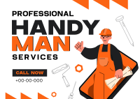 Professional Handyman Postcard Image Preview