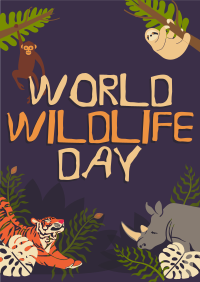 Rustic World Wildlife Day Poster Design
