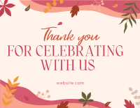 Thanksgiving Falling Leaves Thank You Card Design