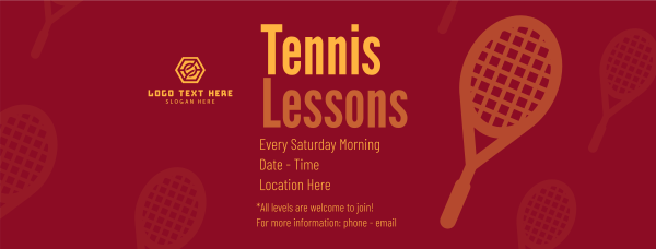 Tennis Lesson Facebook Cover Design Image Preview