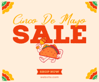 Happy Taco Mascot Sale Facebook Post Design