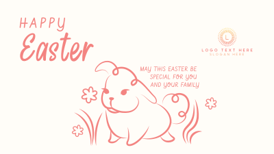 Easter Bunny Greeting Zoom background Image Preview