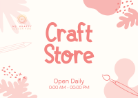 Craft Store Timings Postcard Design