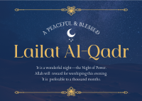 Peaceful Lailat Al-Qadr Postcard Image Preview
