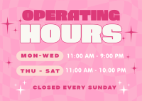 Quirky Operating Hours Postcard Image Preview