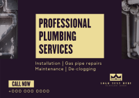 Minimalist Plumbing Service Postcard Image Preview
