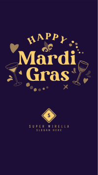 Mardi Gras Toast Facebook Story Image Preview