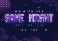 Futuristic Game Night Postcard Image Preview