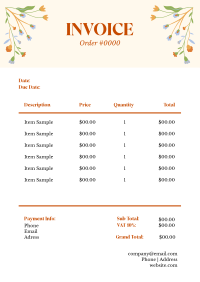 Floral Wedding Invoice Preview