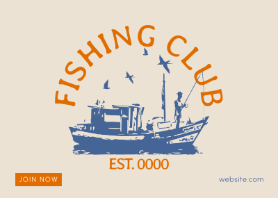 Fishing Club Postcard Image Preview