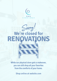 Closed for Renovations Poster Design