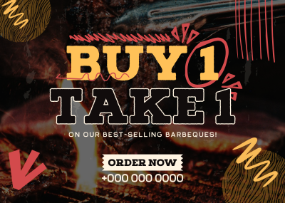 Buy 1 Take 1 Barbeque Postcard Image Preview