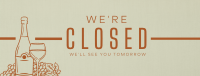 Minimalist Closed Restaurant Facebook Cover Preview