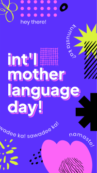 Bold Modern Language Day Instagram Story Design