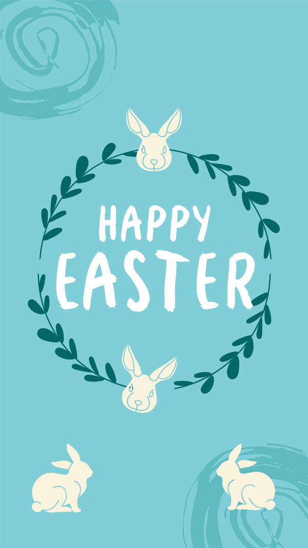 Easter Bunny Wreath Instagram Story Design Image Preview