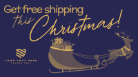 Contemporary Christmas Free Shipping Facebook Event Cover Design