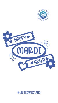 Mardi Gras Flag Facebook Story Design