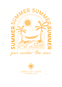Summer Beach Badge Poster Design