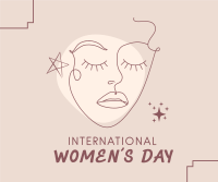 International Women's Day Illustration Facebook Post Design