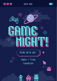 Pixelated Game Night Flyer Image Preview
