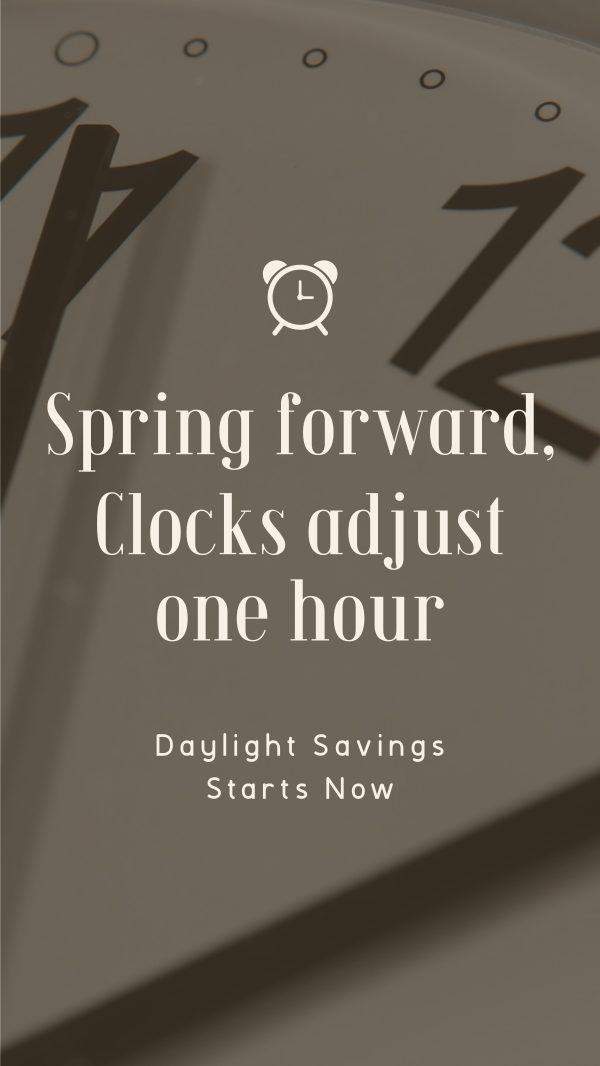 Calm Daylight Savings Reminder Facebook Story Design