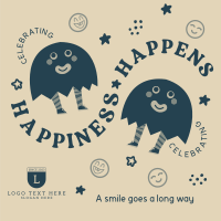 Happiness Is Contagious Instagram Post Design