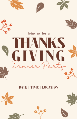 Thanksgiving Autumn Leaves Invitation Image Preview