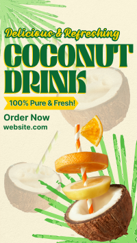 Refreshing Coconut Drink Facebook story Image Preview