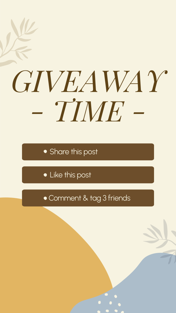 Organic Leaves Giveaway Mechanics Instagram Story Design Image Preview