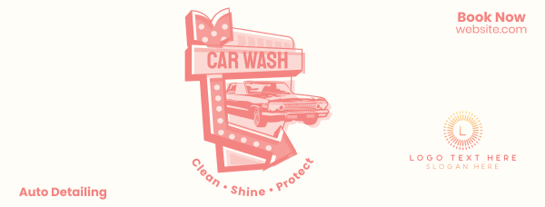 Car Wash Signage Facebook Cover Design Image Preview