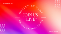 Join Us Live Gradient Facebook Event Cover Design