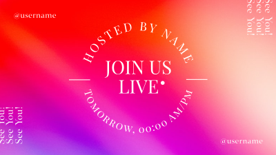 Join Us Live Gradient Facebook event cover Image Preview