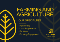 Agriculture and Farming Postcard Design