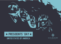Mt. Rushmore Presidents' Day Postcard Image Preview