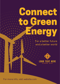 Green Energy Silhouette Flyer Design