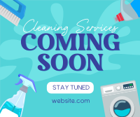 Coming Soon Cleaning Services Facebook Post Design