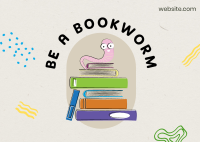 Be a Bookworm Postcard Design