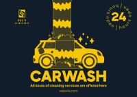Carwash Services Postcard Design